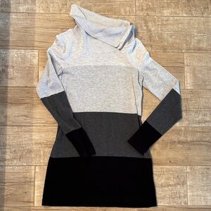 INC Colorblock Turtleneck Zipper Sweater Dress